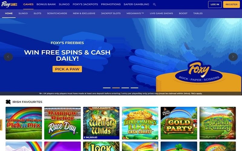 Foxy-Casino-homepage-UK