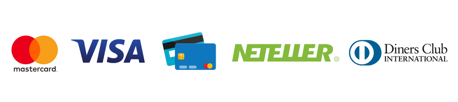 Mastercard, visa card and neteller payment methods