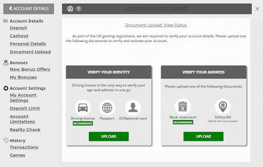 Slots N'Play Casino KYC Check screen