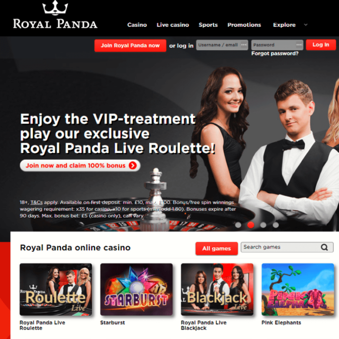 royal-panda-casino-screenshot homepage