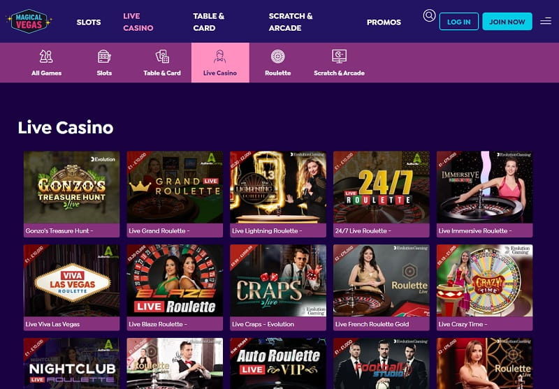 Magical-Vegas-Casino live casino games UK