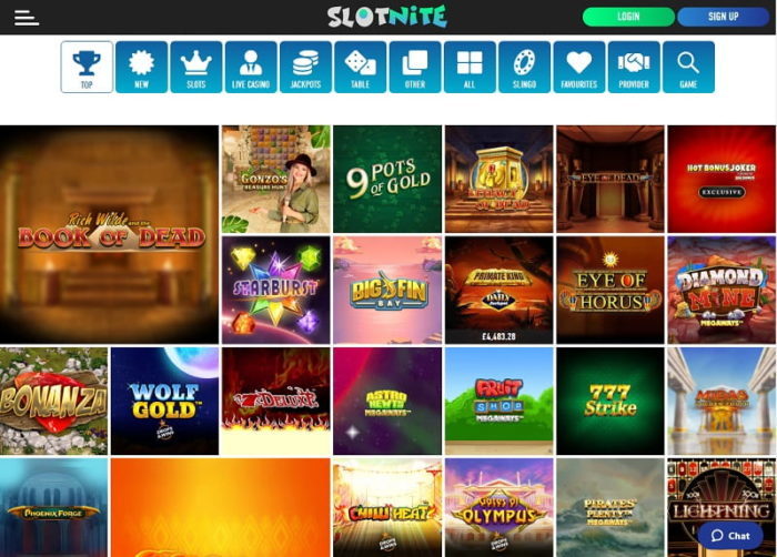 Slotnite Casino top games to play UK