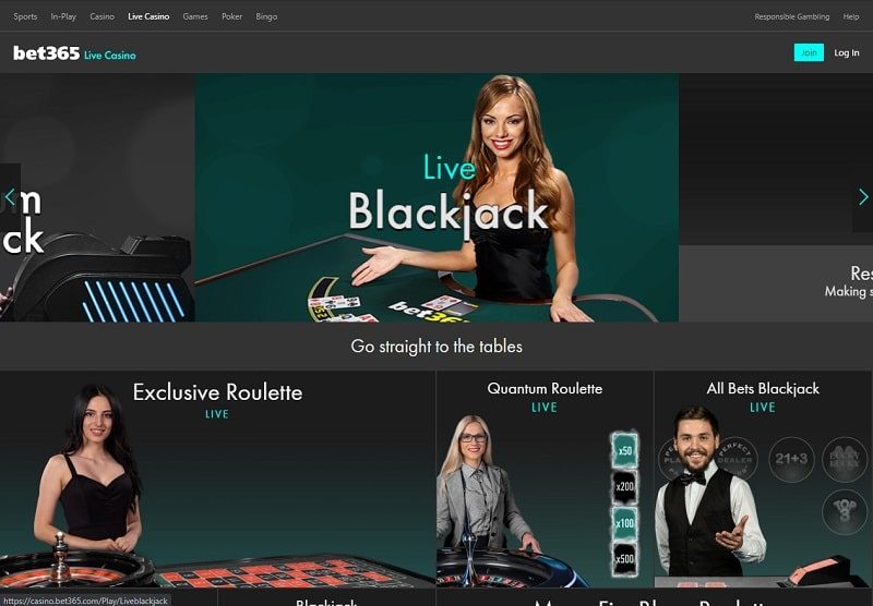 Live casino games to play at Bet365 Casino UK