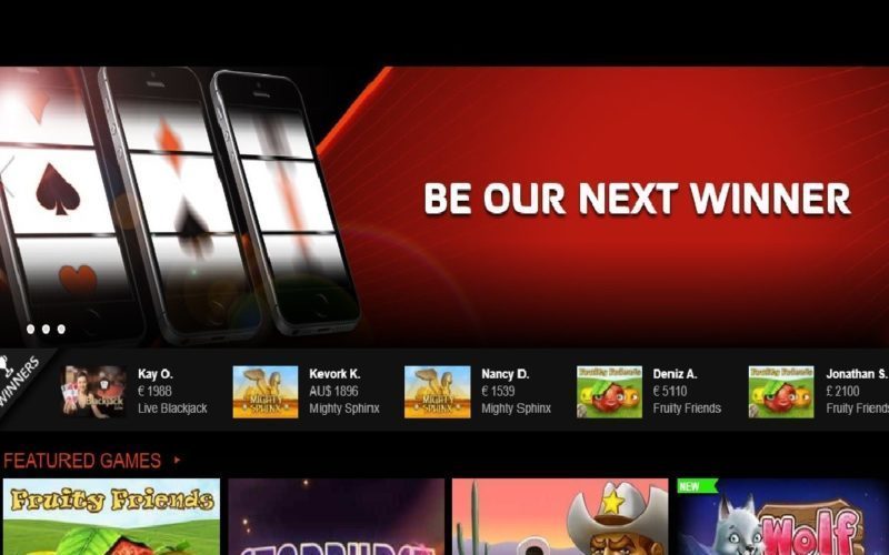 Next Casino homepage