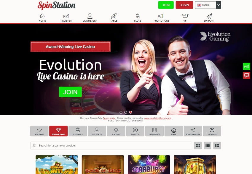 Spin-Station-Casino homepage UK