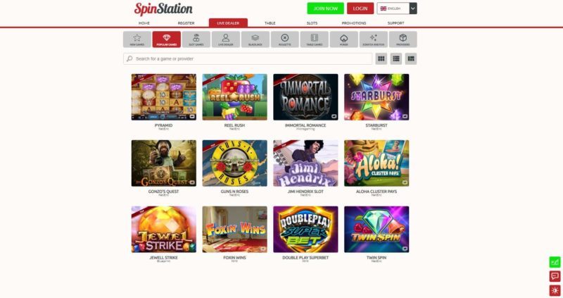 Spin station casino games to play