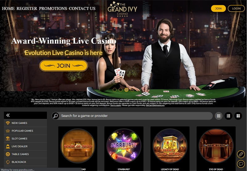 Grand-Ivy-Casino homepage