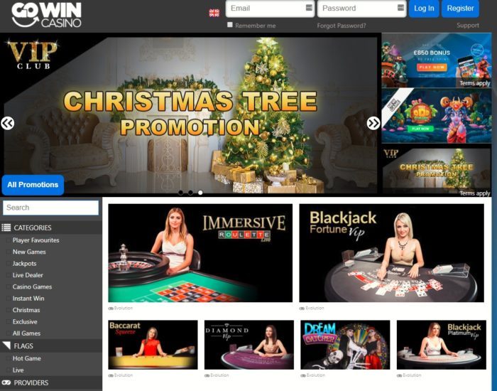 gowin-casino-homepage screenshot