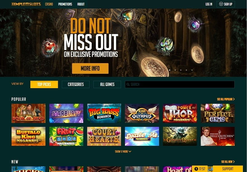 Temple-Slots-Homepage-view