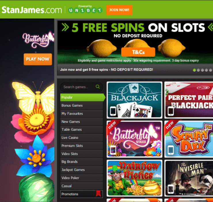 stanjames homepage