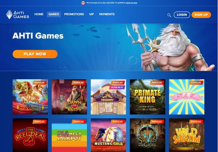 Ahti-games-Casino Homepage
