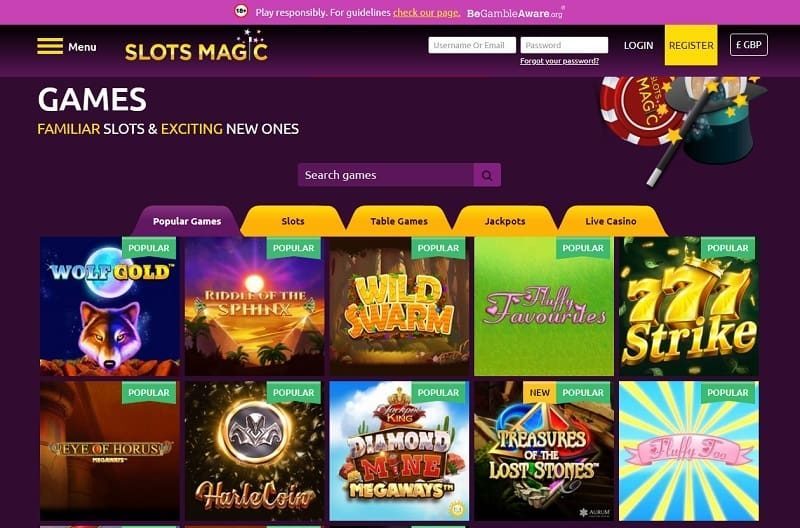 Slots-magic-Casino homepage