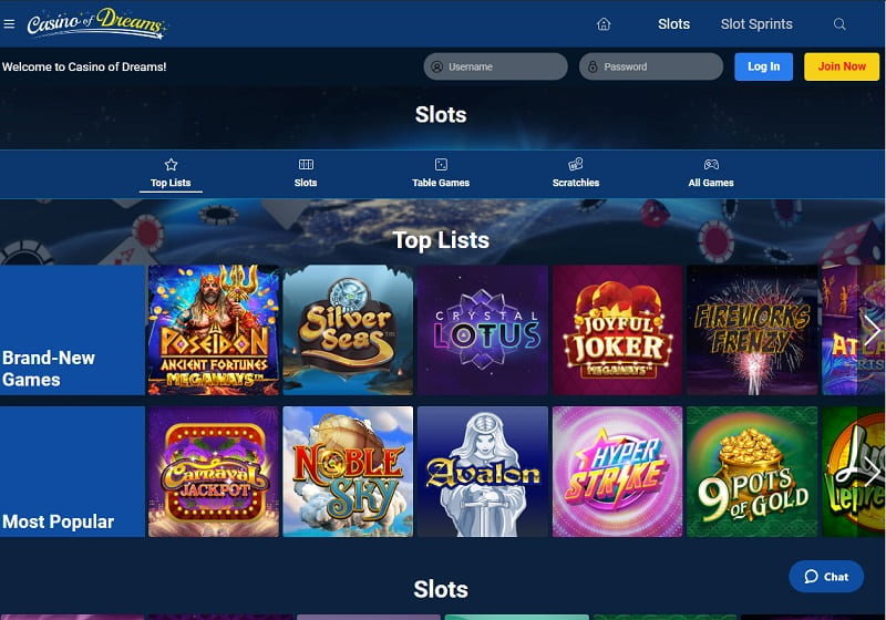 Casino-of-Dreams homepage