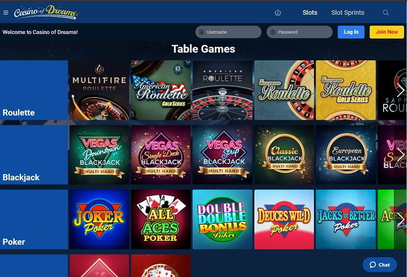 Casino-of-Dreams homepage