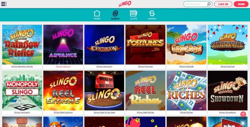 Slingoc asino games UK