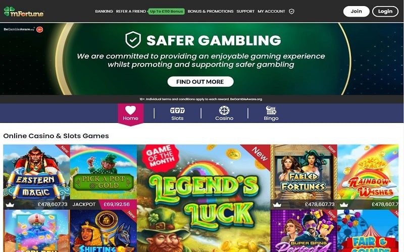Mfortune online casino and slots games UK