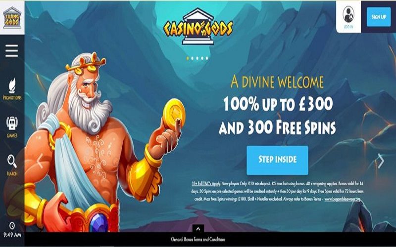 Casino Gods welcome promo