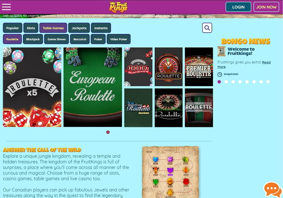 Fruit Kings Casino Homepage online casino UK